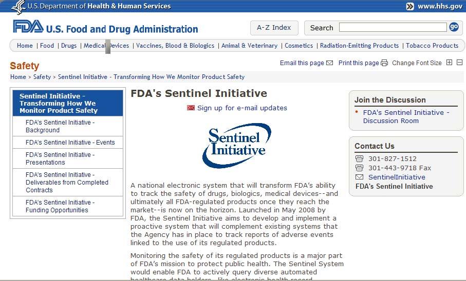 Sentinel Initiative www.fda.