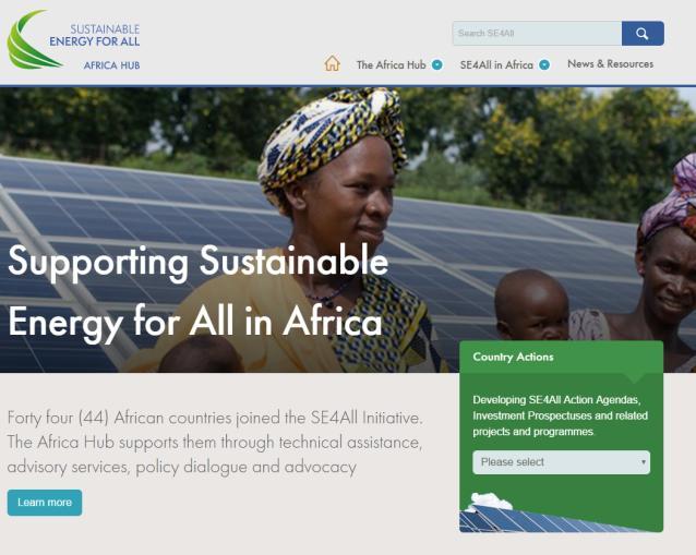 The SE4All Africa website The Hub recently launched the SE4All