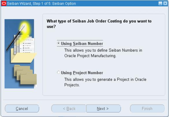 2. Select the Using Seiban Number indicator and click Next.