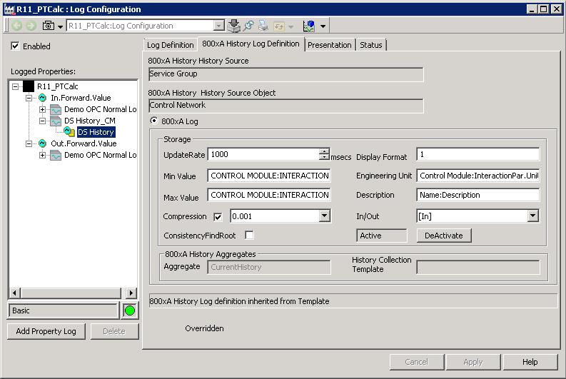 forward Redundant Native 800xA integration Standard Log Configuration with Bulk Data Manager configuration