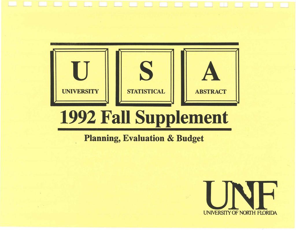 u s A UNIVERSITY STATISTICAL ABSTRACT 199 Fall Supplement