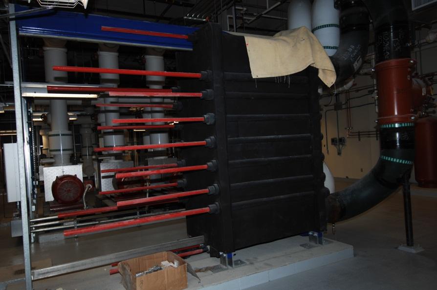 CENTRAL UTILITY PLANT Water Side Economizer BRAC 133 free cooling plate and frame heat exchanger.