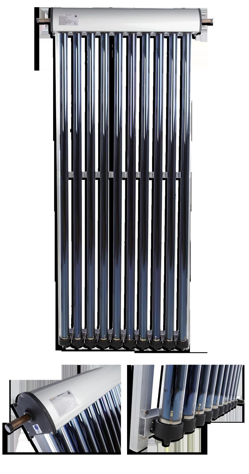 Technical Characteristics Evacuated Tubes - Evacuated 10 This is Camel Solar s new Evacuated Tube Collector. The collector is composed of 10 evacuated tubes with highly efficient selective coatings.