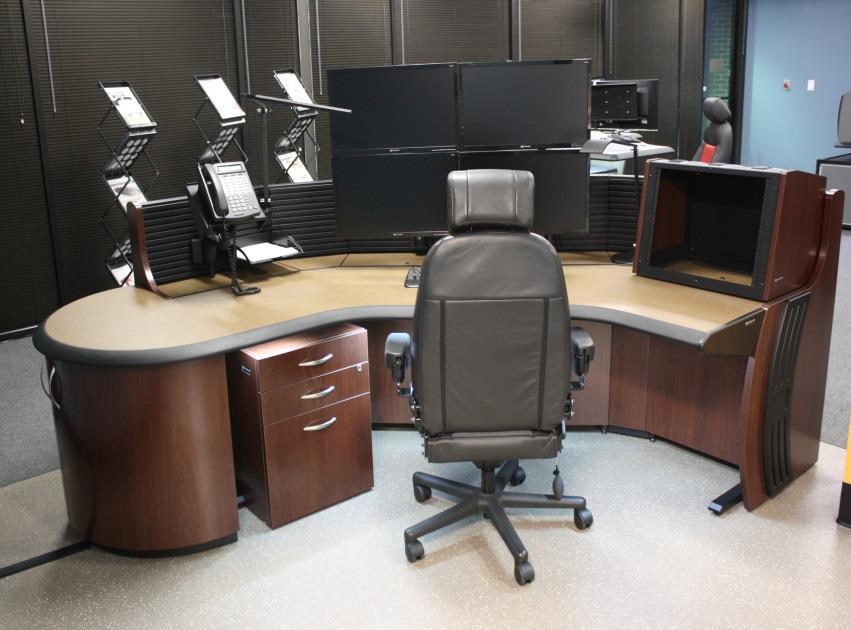 Slat wall: Ergonomic equipment mounting solution Each console will be designed with a heavy duty 12 high slat wall that allows for continuous movement of the
