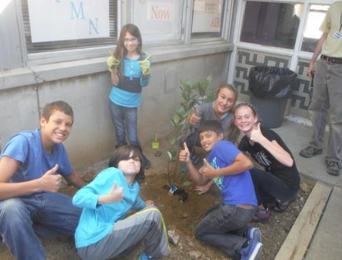 Students will plant only native shade or flowering species on their school grounds that increase the aesthetic value at the school but also provide shade, increase wildlife habitat, and capture