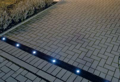 Managing Surface Water Level threshold drainage / domestic channel lighting ACO STEPDRAIN / ACO DOORWAY DRAIN System ideal for use with up to 100mm block paving Frame manufactured from grade 304