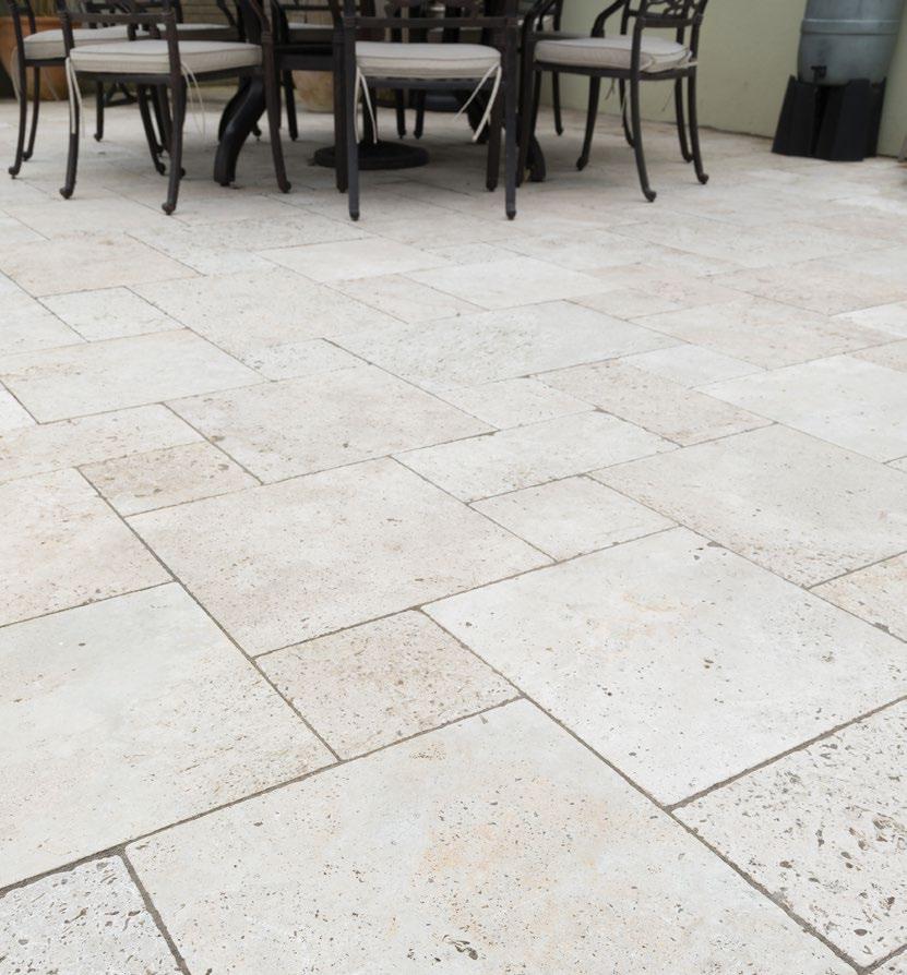 TRAVERTINE Travertine pavers are specifically made for outdoor use, and can be used in a variety of different ways when designing and constructing your outdoor space.