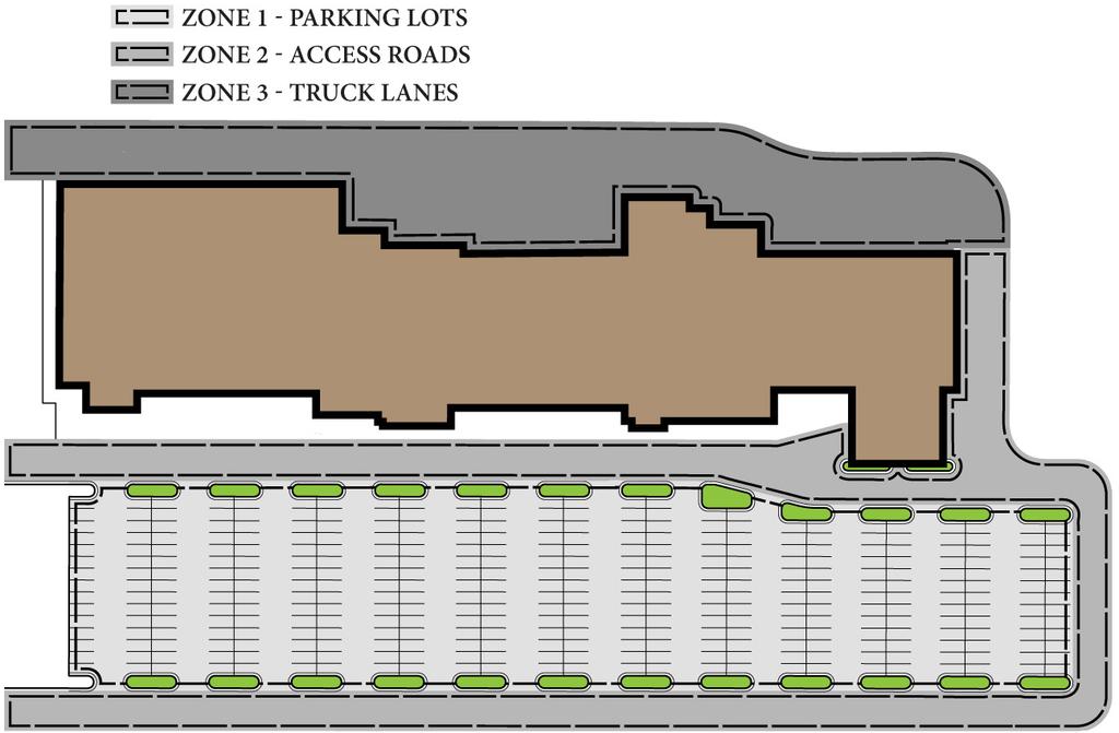 Zoned Parking Lot Design