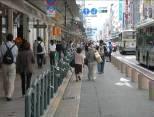 Shijodori Transit Mall Secure space for pedestrians with wider sidewalks and give preference to public transportation with special lanes on roadways.