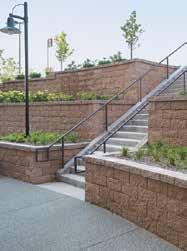 Step & Stair Installation Keystone walls can easily be constructed to incorporate CIP concrete stairs within the wall systems.