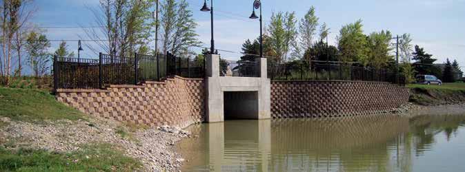 Water Applications When considering a water application for the Keystone wall system, the following areas need to be analyzed and designed to maintain structural integrity of the wall under normal,