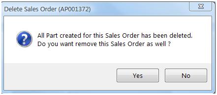 27 If the user clicks the Accept Order button the system will respond with the following message. Clicking Yes will delete the entire order from the system.