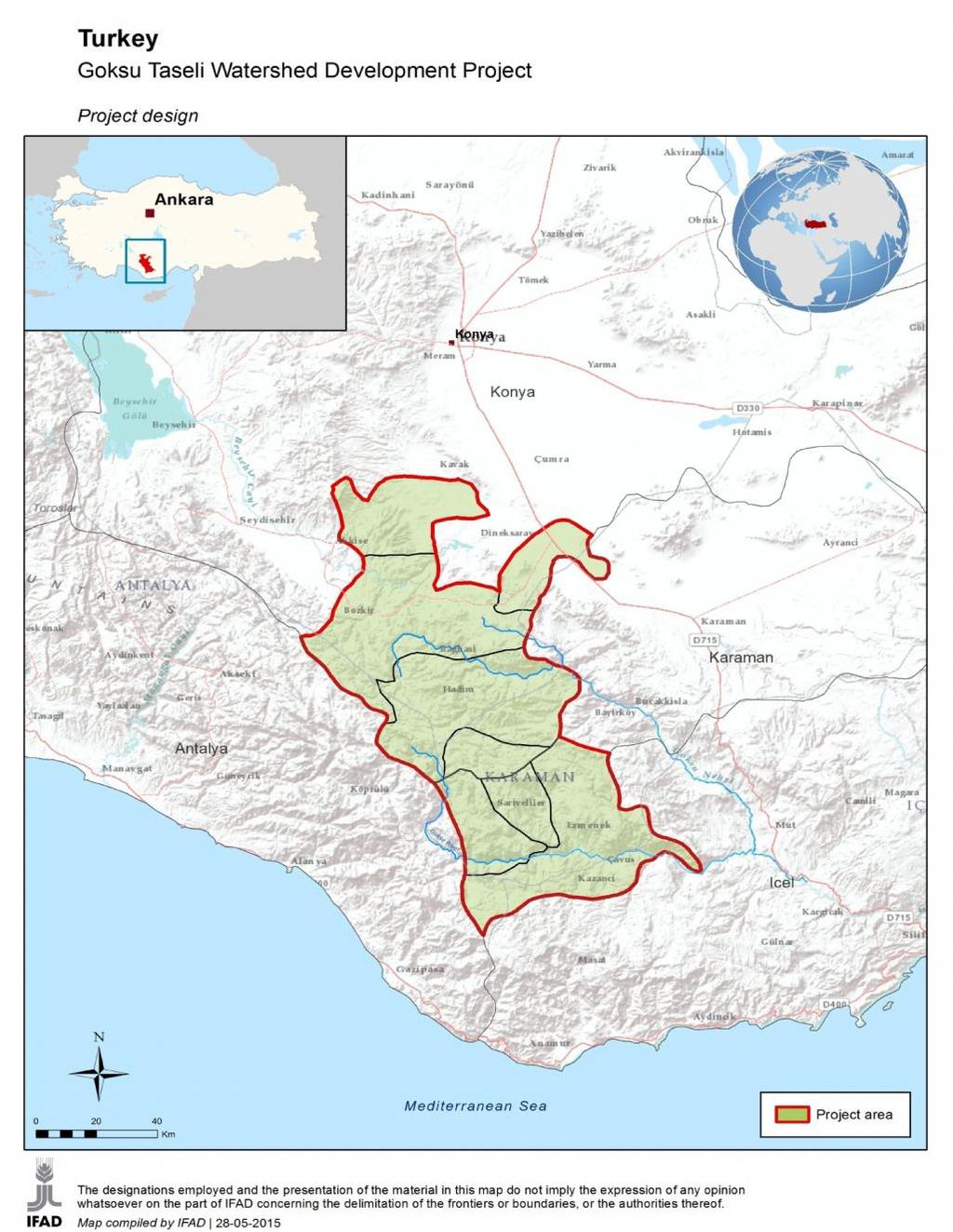 Map of the project area Turkey Göksu