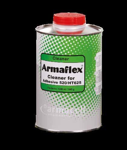 ArmaFlex Cleaner SURFACE CLEANER FOR ARMAFLEX INSTALLATIONS Ensures a clean surface before the use of ArmaFlex Adhesives Removal of dirt from surfaces Cleaning of brushes and tools contaminated with