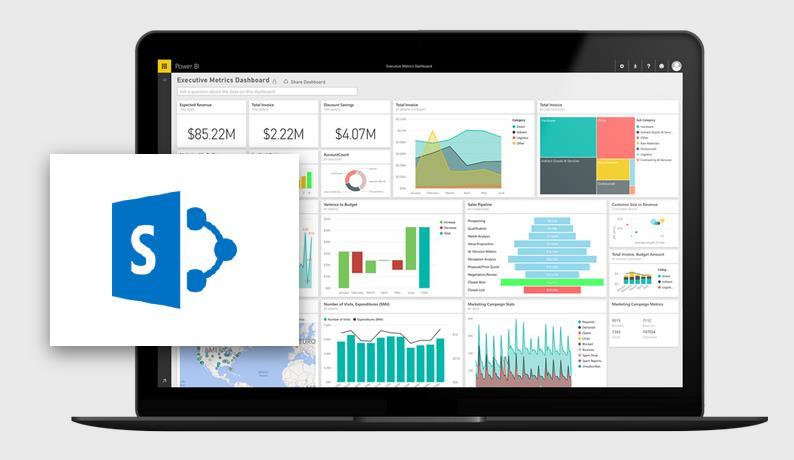 SharePoint Integration Power BI reports can be embedded in SharePoint Online. No coding is required.