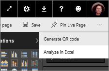 QR Code You can create a QR code in the Power BI service for any report. Then use the QR code to share it.