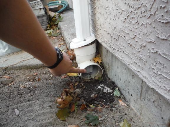 Maintenance Item: Noted a "y" connection at the base of the south west downspout.