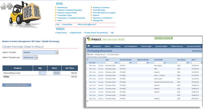 Automate Purchase Order Creation Create Purchase Order in Intacct from Items Below Re-Order Point report in just a few easy