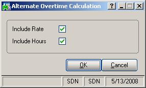 Figure 2 Click the More button to bring up the Alternate Overtime Calculation window (Figure 3).