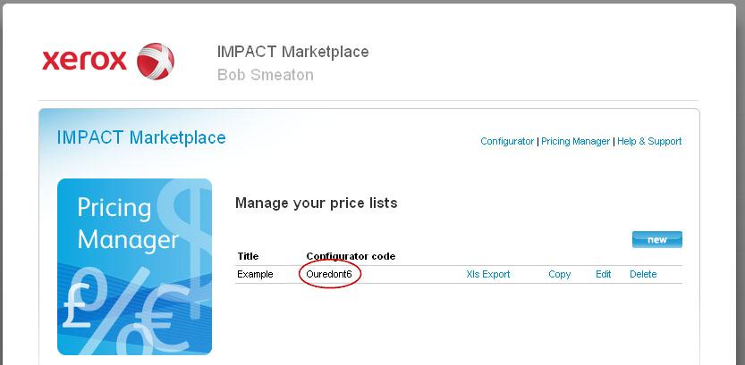 Using a price list in Configurator In order to use one of your custom price lists in Configurator, you will need to get the Configurator Code that