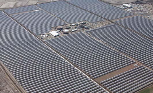 Row of Collectors Since the surface area for Andasol-1 s solar field collectors, which generate 160 MWt of thermal energy, is larger than 400,000 m², the plant is arranged in an H formation.