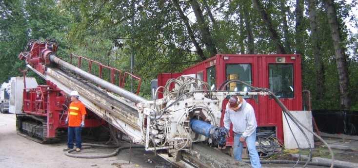 Horizontal Directional Drilling (HDD) Strengths Performs well in groundwater Drilling mud