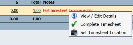 When Timesheet locations are in use, a suitcase symbol will be shown on the timesheet page: Clicking onto this icon allows the user to change the