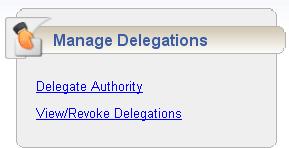 Managing Delegations Delegation is the act of granting another manager the authority over a group of employees (an assignment group) when the typically assigned person is not available.