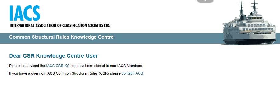1 Introduction CSR Status IACS CSR Knowledge Centre Closed to non IACS Member view New procedure developed
