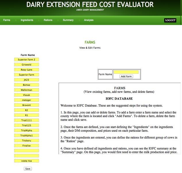 Dairy feed cost