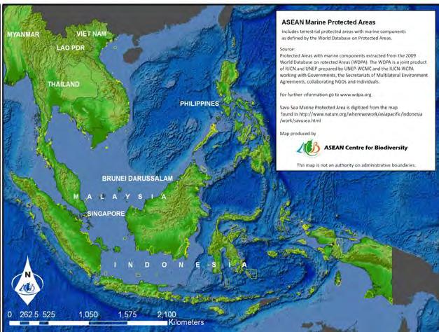 Protecting Coral Reefs 620 M PA s established in SEA in 2009, w ith total