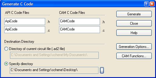 Exercise 2: Create C code Step 1: Specify the file names.
