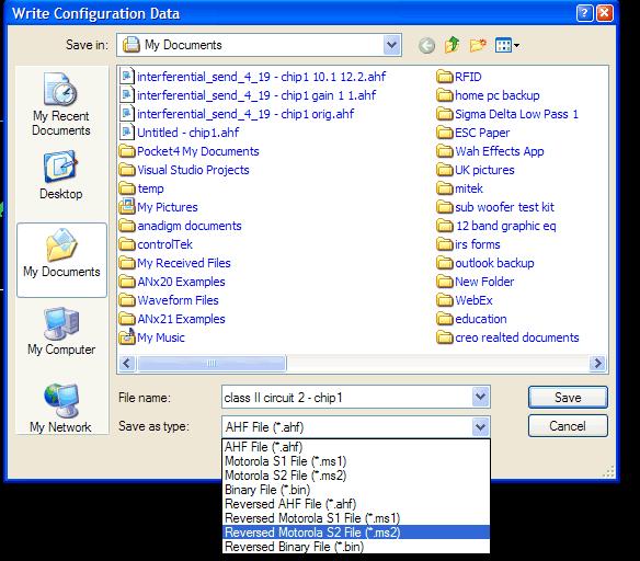 Exercise 3: Create a Configuration File Select the file format you wish to save in and then click on save and