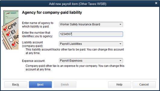 Enter the Name used in pay cheques and payroll reports. Click Next.