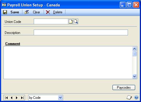 Chapter 12: Union setup You can create union membership codes to track employee records.