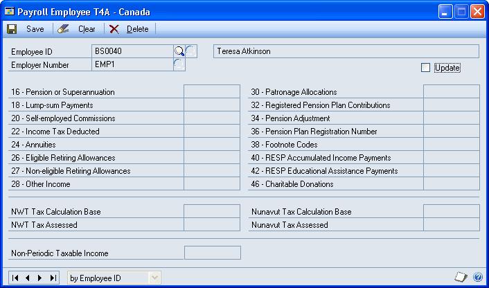 PART 2 CARDS NWT Tax Calculation Base The year-to-date calculation of employee income.