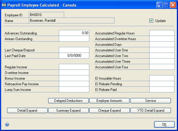 Chapter 21: Payroll calculation You can modify the settings used to calculate an employee s pay, benefits, banked credits, deductions, and taxes.