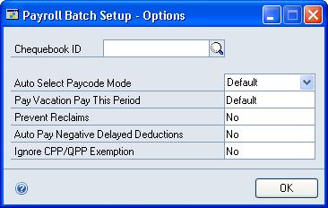 PART 3 TRANSACTIONS Batch Calculated This indicates whether pay and deductions, excluding overtime, have been calculated for the batch in the Payroll Calculate Batch - Canada window.