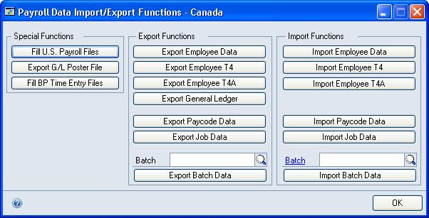 Chapter 30: Importing and exporting data You can import or export data to and from Canadian Payroll. You must import the information in the proper format.