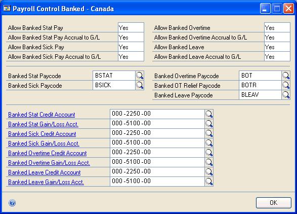 CHAPTER 1 PAYROLL SETUP 5. Choose OK. To continue setting up Canadian Payroll, see Setting up Canadian Payroll on page 9.