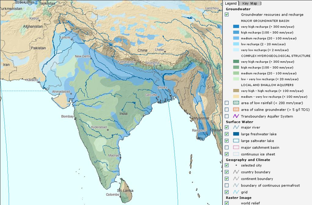 Groundwater and Recharge source: UNESCO and