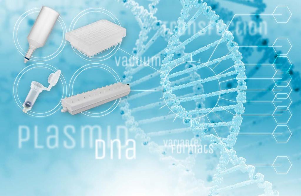 MACHEREY-NAGEL Plasmid DNA purification guide Bioanalysis Subhead Tailored technologies Cover for pure plasmid DNA Choose the