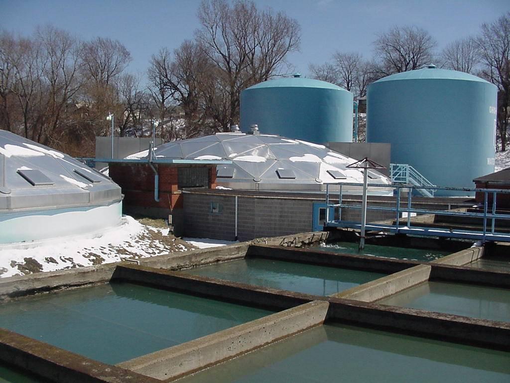 This photo is of the two modified Aldridge purification units and the 2, 225,000 plant clearwell storage