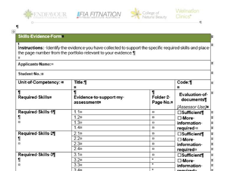 screen sht belw: 3. Cmpleted Knwledge Evidence Frm The Knwledge Evidence Frm can be requested frm educatinal.pathways@endeavur.edu.au.