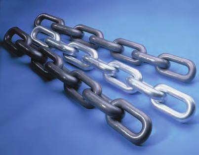 Through hardened or case hardened chains are produced in a wide range of chain steels and hardened steels,