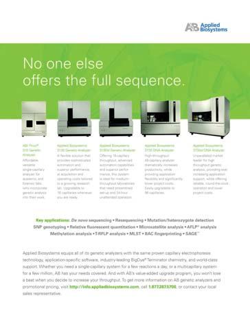DNA Sequencer Applied Biosystems Subsidiary of Applera National Institutes of Health Animation (http://www.genome.