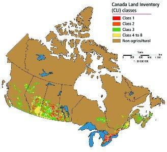 Dependable Agricultural Land Source: Environment Canada 1982, Lands Directorate, CGIS Database Statistics