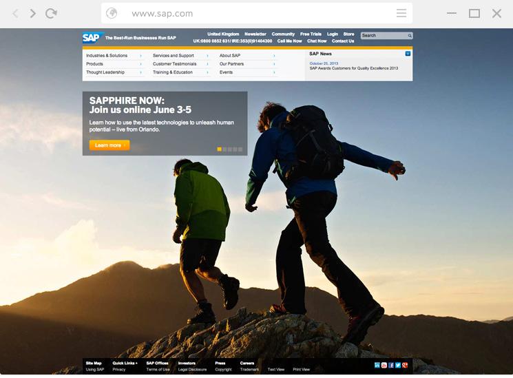 SAP increases conversion through personalized digital experiences For SAP to reach its goal of one billion users by 2015, the company will require focused digital marketing that provides audiences