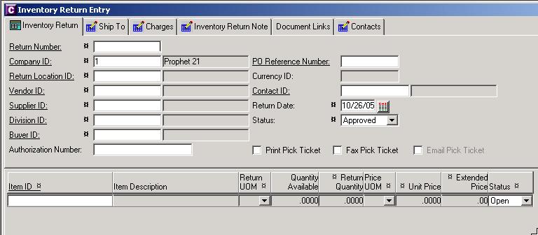 Inventory Return Linked to PO Step 1 Purchasing / Transaction /