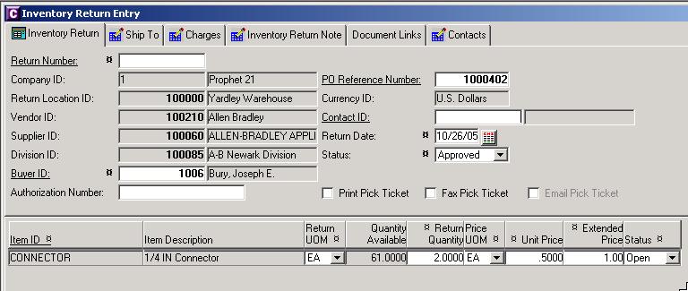 Inventory Return Linked to PO Step 3 Step 4 Enter Authorization